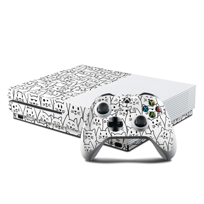 Microsoft Xbox One S Console and Controller Kit Skin - Moody Cats (Image 1)