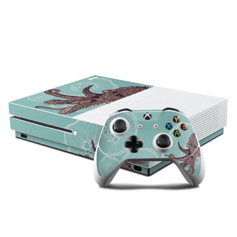 Microsoft Xbox One S Console and Controller Kit Skin - Octopus Bloom (Image 1)