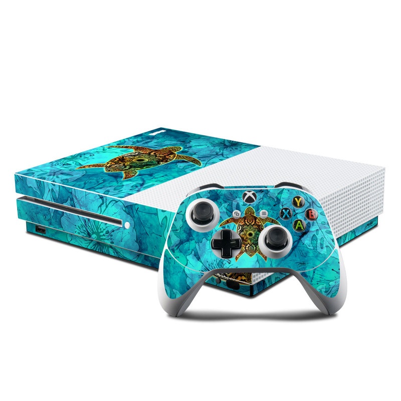 Microsoft Xbox One S Console and Controller Kit Skin - Sacred Honu (Image 1)