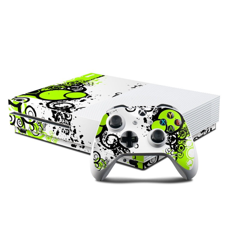 Microsoft Xbox One S Console and Controller Kit Skin - Simply Green (Image 1)