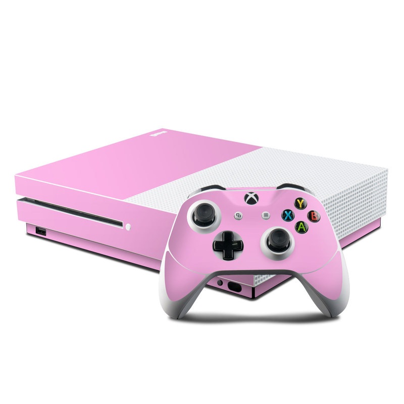 Microsoft Xbox One S Console and Controller Kit Skin - Solid State Pink (Image 1)