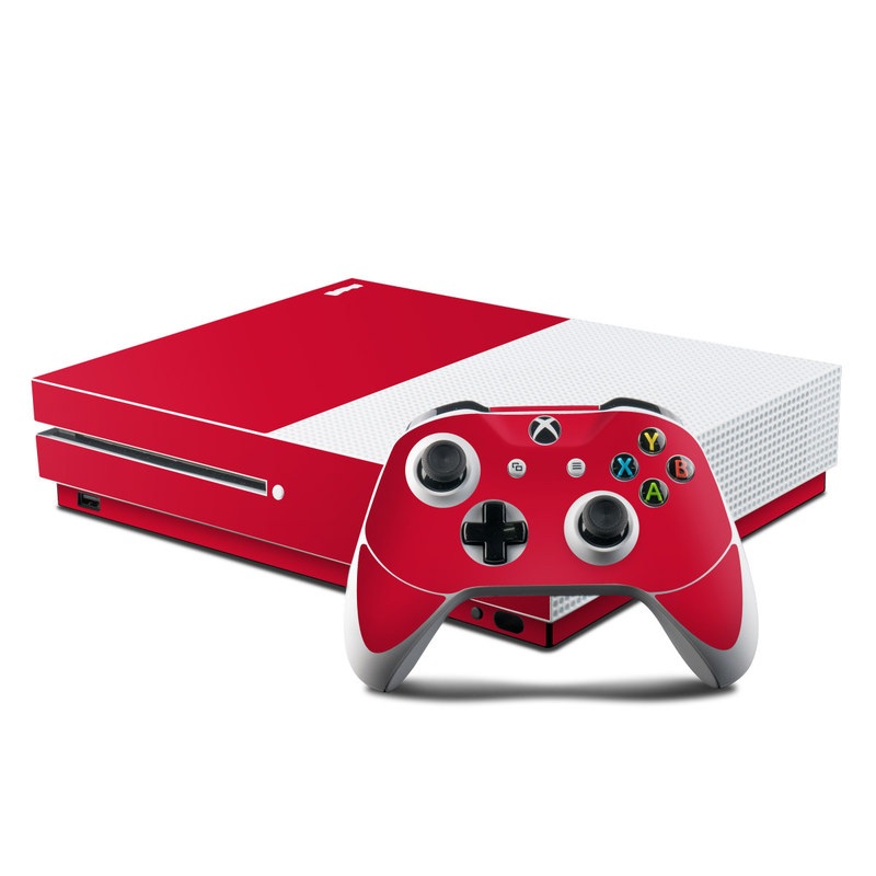 Microsoft Xbox One S Console and Controller Kit Skin - Solid State Red (Image 1)