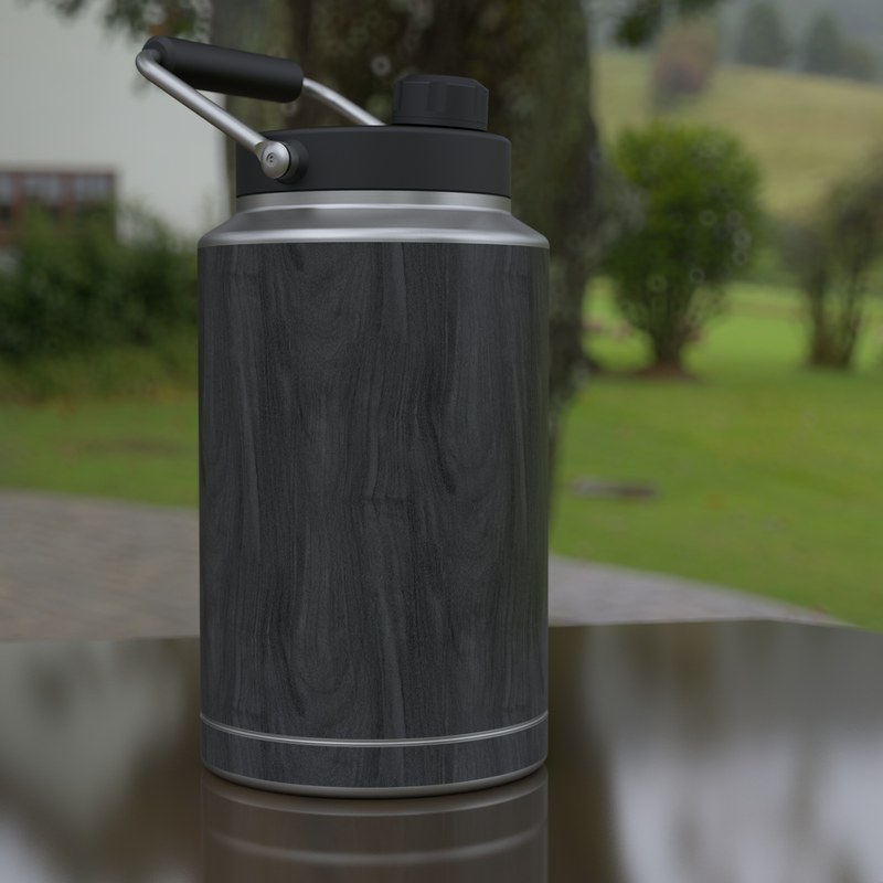 Skin for Yeti Rambler One Gallon Jug - Black Woodgrain (Image 5)