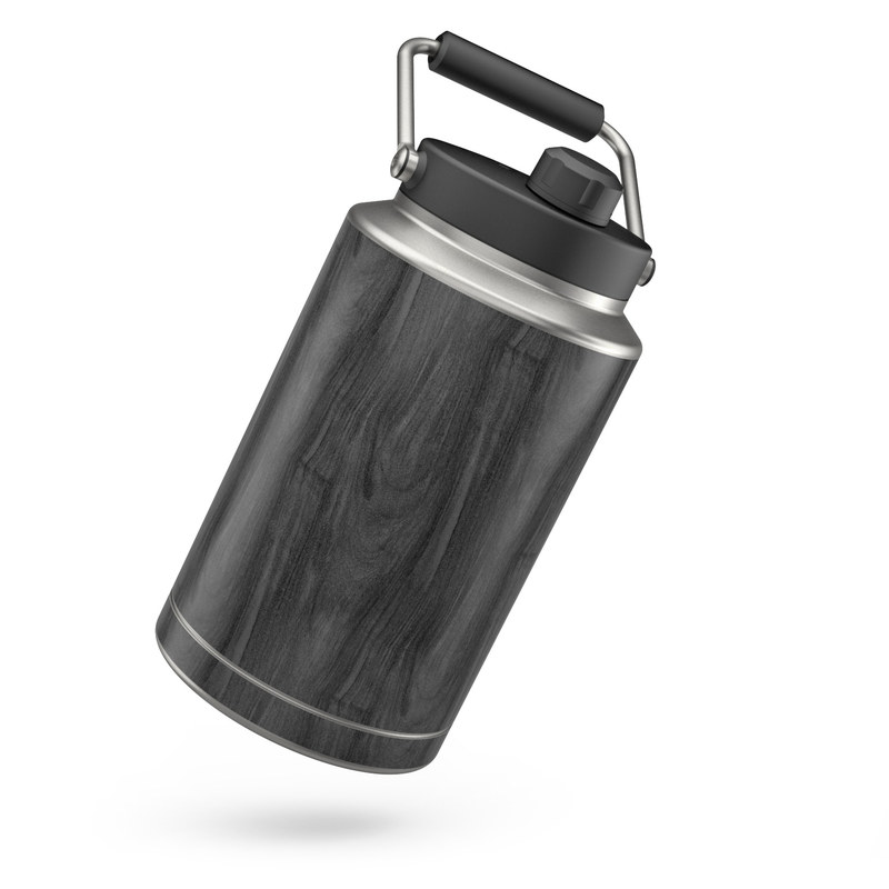 Skin for Yeti Rambler One Gallon Jug - Black Woodgrain (Image 1)