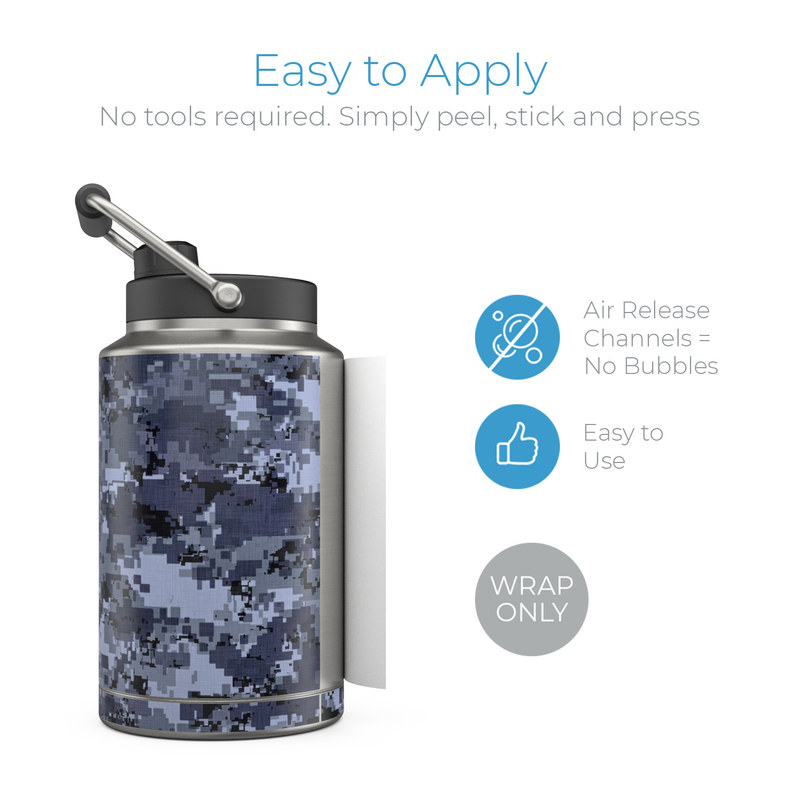 Skin for Yeti Rambler One Gallon Jug - Digital Navy Camo (Image 3)
